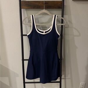 Fabletics Navy Tennis Dress with White Trim